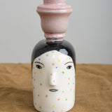 Polkadot Lady Head Candlestick Holder