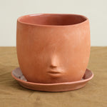 Face Pot Set in Raw Terracotta