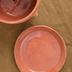 Drainage plate on Face Pot Set in Raw Terracotta