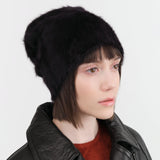 Reinhard Plank Accessories Hats Cuffia Angora Beanie in Black Black