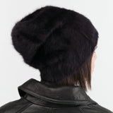 Reinhard Plank Accessories Hats Cuffia Angora Beanie in Black Black