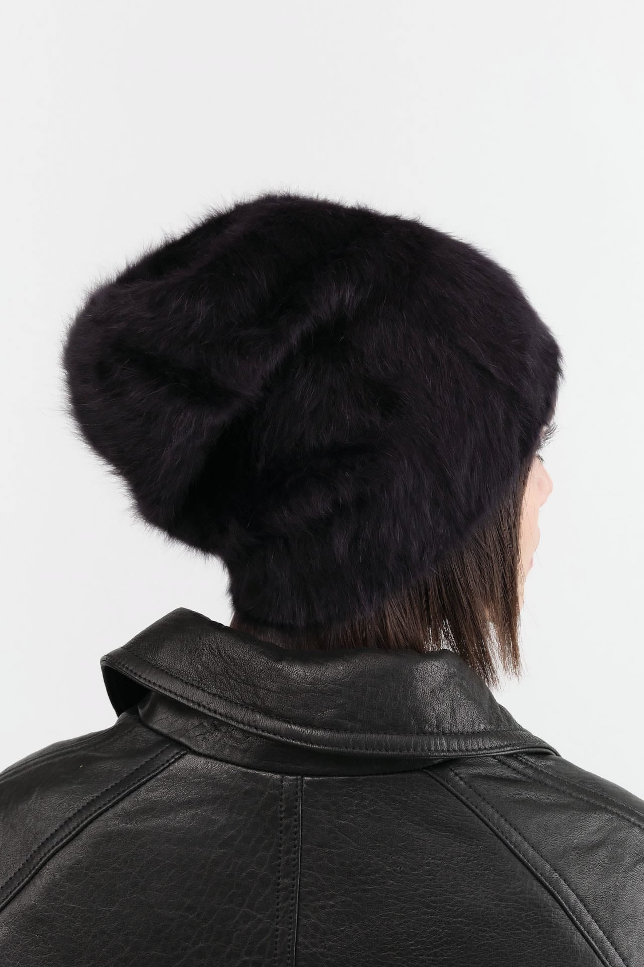 Reinhard Plank Accessories Hats Cuffia Angora Beanie in Black Black