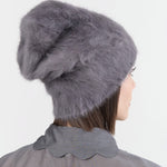 Reinhard Plank Accessories Hats Cuffia Angora Beanie in Grey Grey