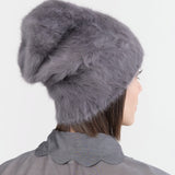 Reinhard Plank Accessories Hats Cuffia Angora Beanie in Grey Grey