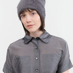 Reinhard Plank Accessories Hats Cuffia Angora Beanie in Grey Grey