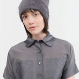 Reinhard Plank Accessories Hats Cuffia Angora Beanie in Grey Grey