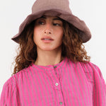 Reinhard Plank Accessories Hats Isle Paper Hat in Dark Aubergine Dark Aubergine / One Size