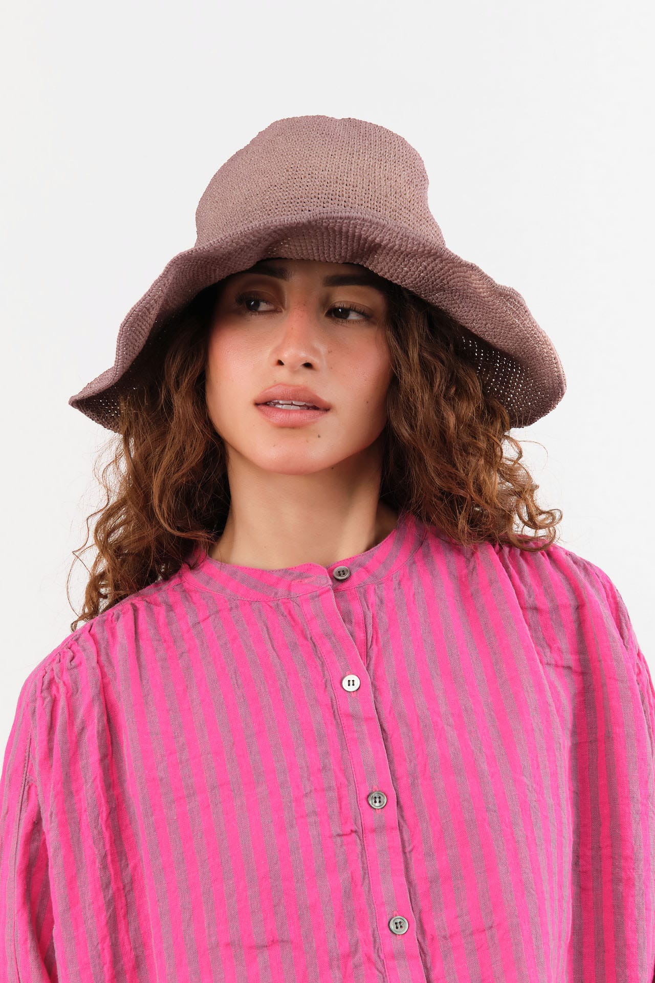 Reinhard Plank Accessories Hats Isle Paper Hat in Dark Aubergine Dark Aubergine / One Size