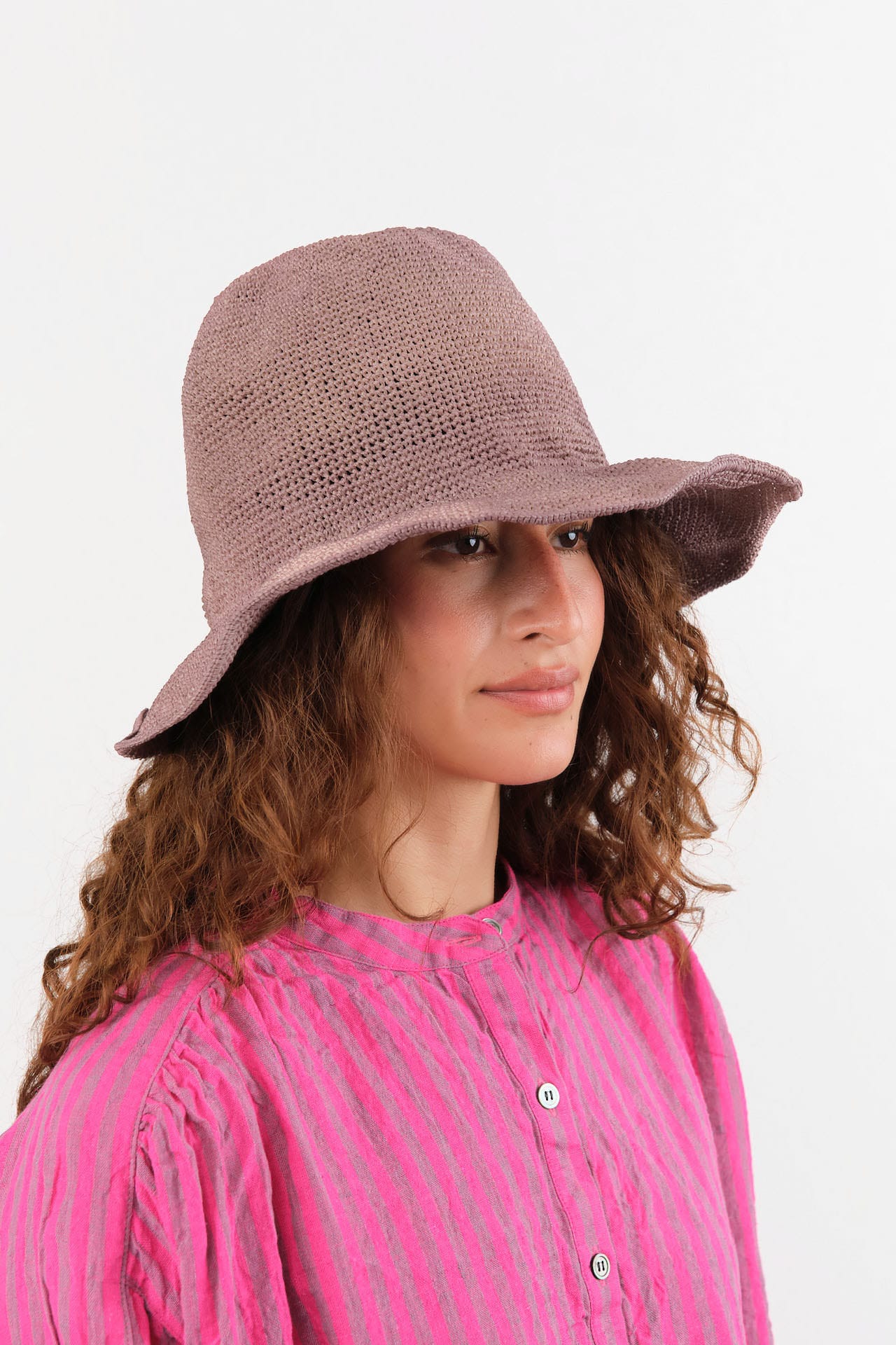 Reinhard Plank Accessories Hats Isle Paper Hat in Dark Aubergine Dark Aubergine / One Size
