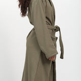 Saarde Apparel Womens Lounge Vintage Wash Robe in Olive