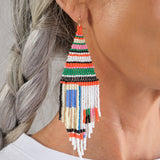 Left view of Otti Hand Beaded Earrings