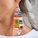 Front view of Otti Hand Beaded Earrings