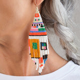 Front view of Otti Hand Beaded Earrings