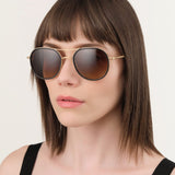 Salt Optics Accessories Sunglasses Desna Sunglasses in Brushed Gold/Black Brushed Gold/Black
