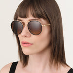 Salt Optics Accessories Sunglasses Desna Sunglasses in Brushed Gold/Black Brushed Gold/Black