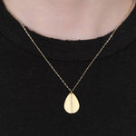 18KY Gold Mod Pave Teardrop Necklace with Diamonds by Sarah McGuire