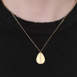 18KY Gold Mod Pave Teardrop Necklace with Diamonds by Sarah McGuire