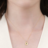 Sarah McGuire 18KY Gold Radiant Necklace with Montana Sapphire