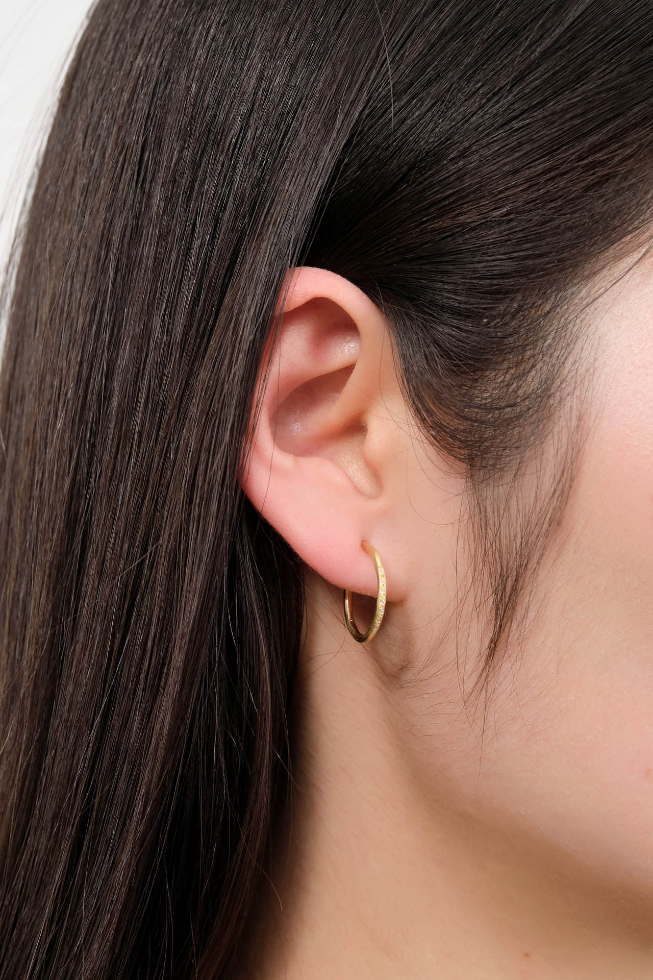 Sarah McGuire Jewelry Earrings Everyday Pave Hoops 18K Yellow Gold / Pair