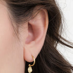 Gold Kelp Charm Hoops by Designer Sarah McGuire