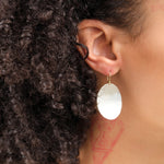 Large Domed Oval Earrings by Sarah McGuire in Sterling Silver