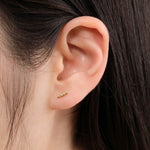 Sarah McGuire Jewelry Earrings Mini Pave Sticks Earrings 18K Yellow Gold / 1/4" L
