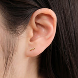 Sarah McGuire Jewelry Earrings Mini Pave Sticks Earrings 18K Yellow Gold / 1/4" L
