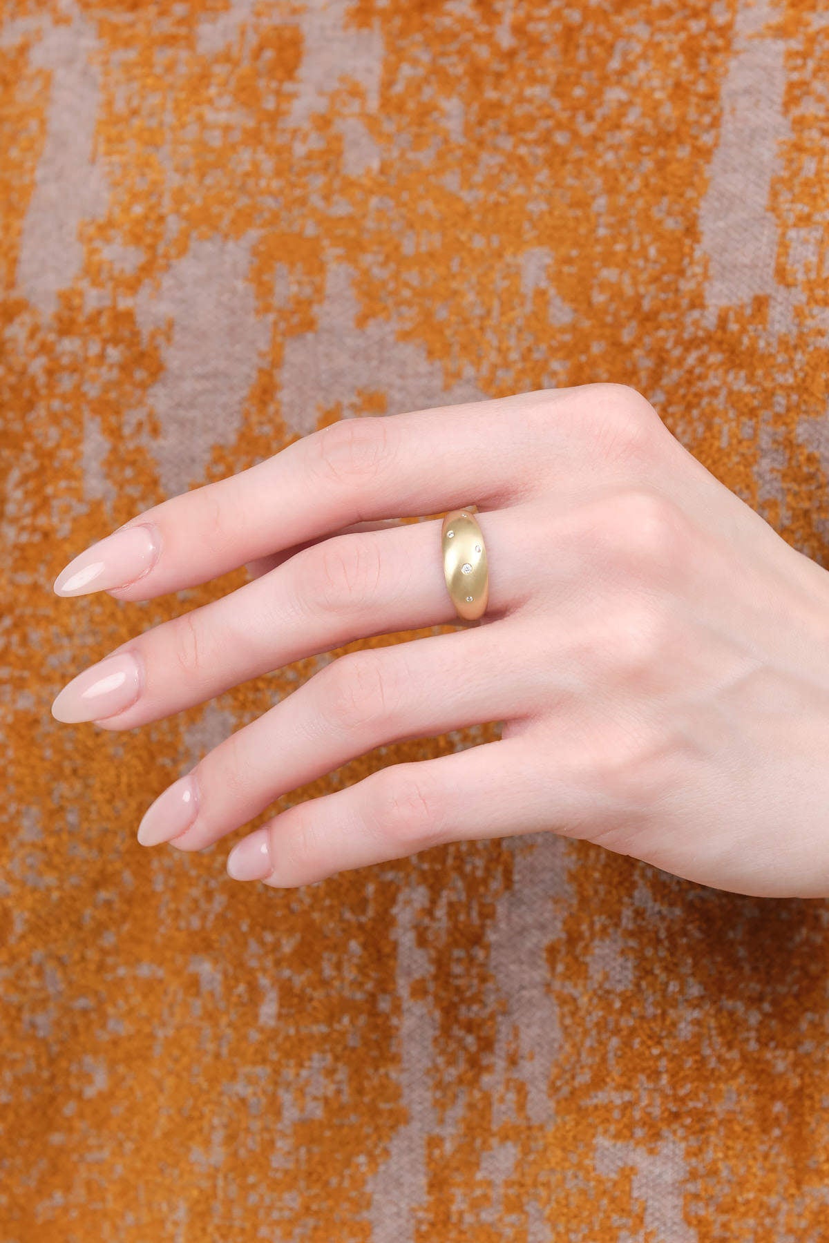 Sarah McGuire 10KY Gold Short Sleeve Ring with Diamonds