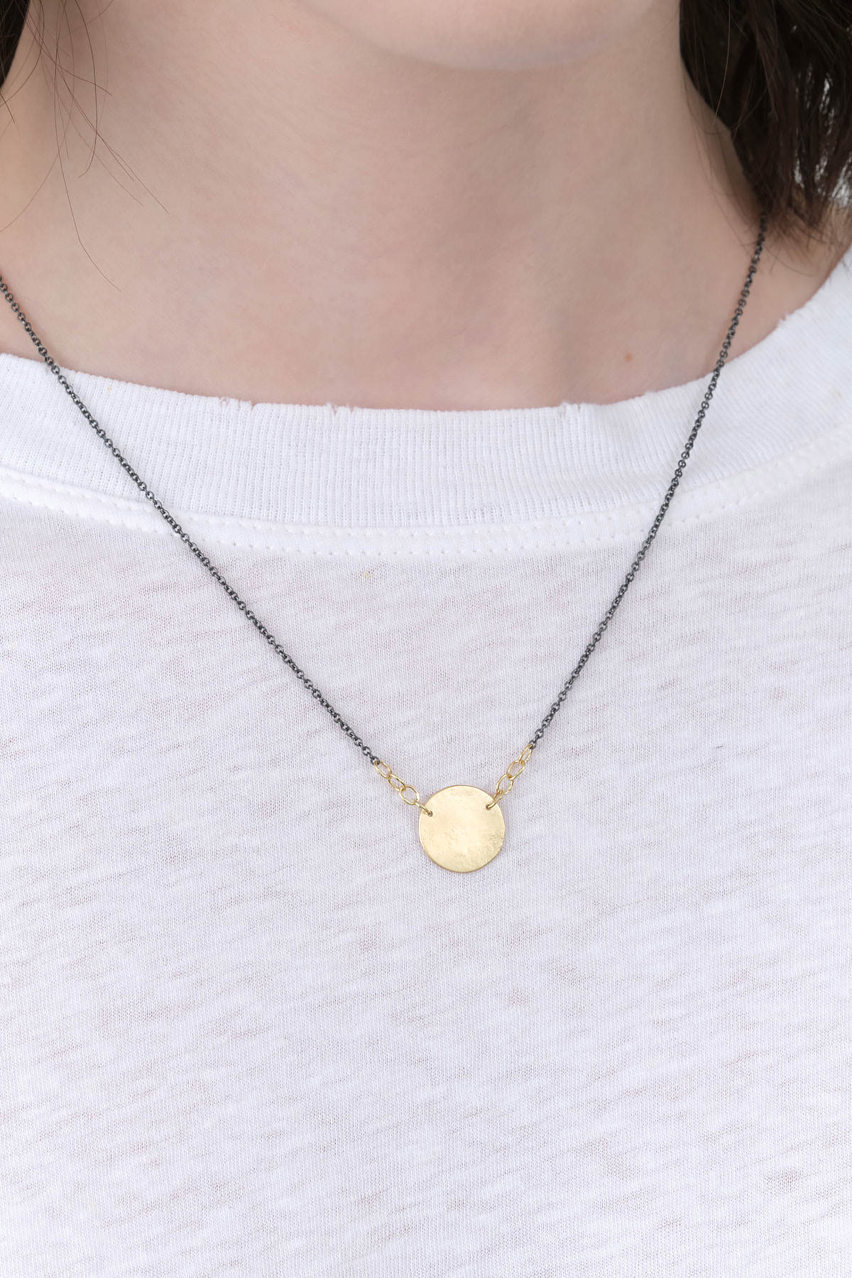 Small Paper Moon Necklace in Gold by Designer Brand Sarah McGuire