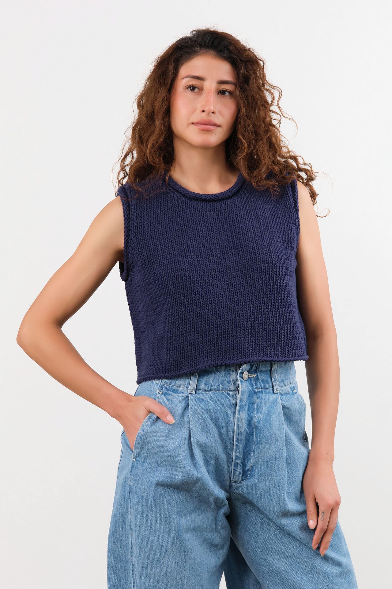 Shaina Mote Apparel Womens Sweaters Brisa Top in Dark Iris