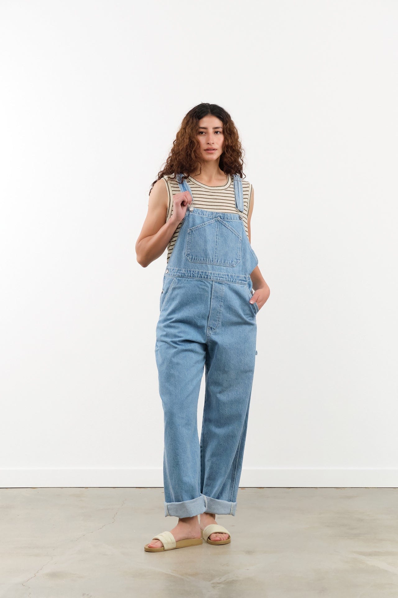 Shaina Mote Apparel Womens Denim Cuffed Overall Superwash / XSmall