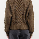 Shaina Mote Apparel Womens Sweaters Fisherman Sweater in Umber