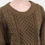 Shaina Mote Apparel Womens Sweaters Fisherman Sweater in Umber