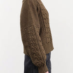 Shaina Mote Apparel Womens Sweaters Fisherman Sweater in Umber