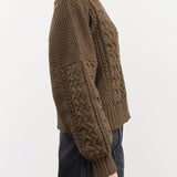Shaina Mote Apparel Womens Sweaters Fisherman Sweater in Umber