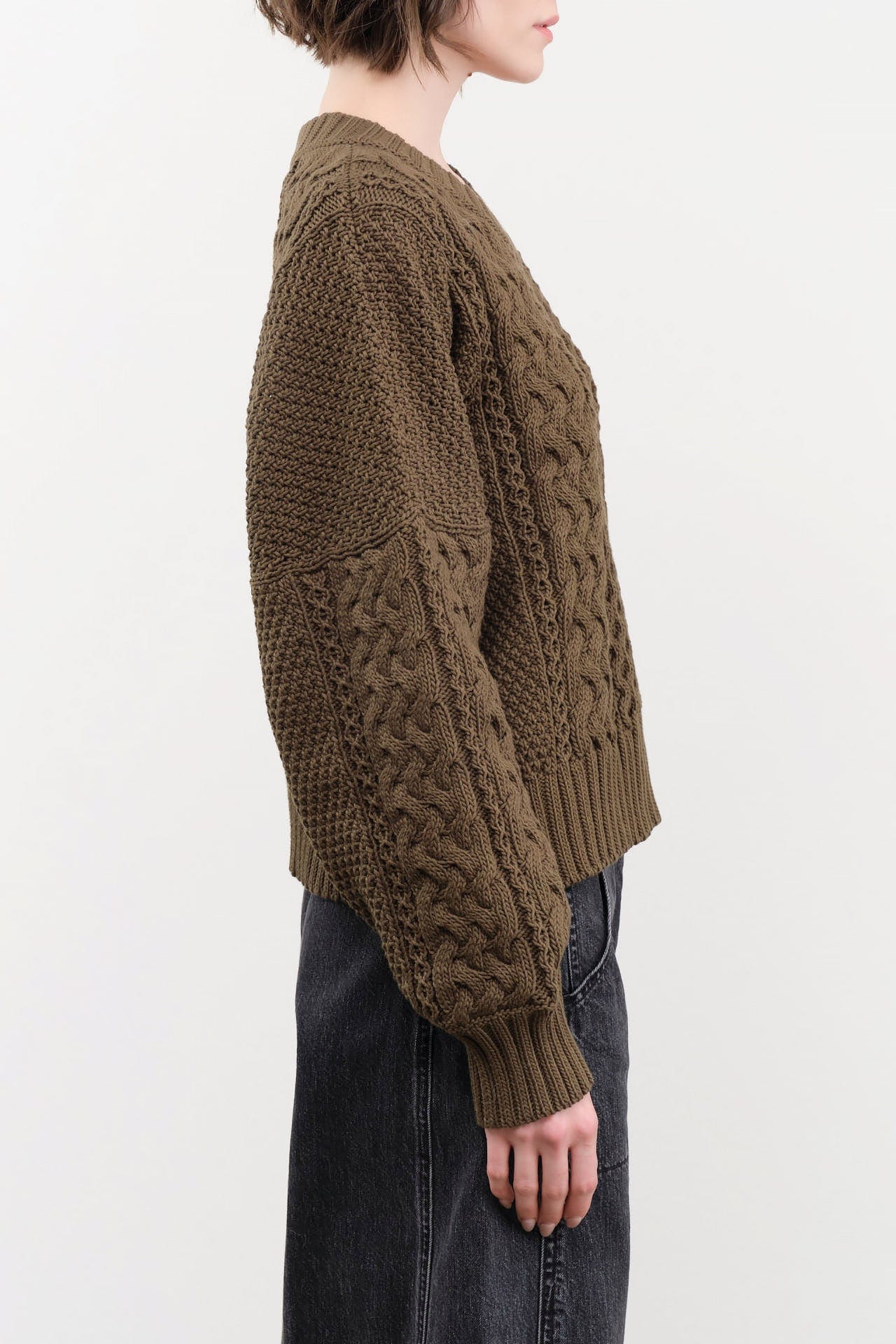 Shaina Mote Apparel Womens Sweaters Fisherman Sweater in Umber