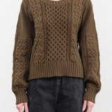 Shaina Mote Apparel Womens Sweaters Fisherman Sweater in Umber