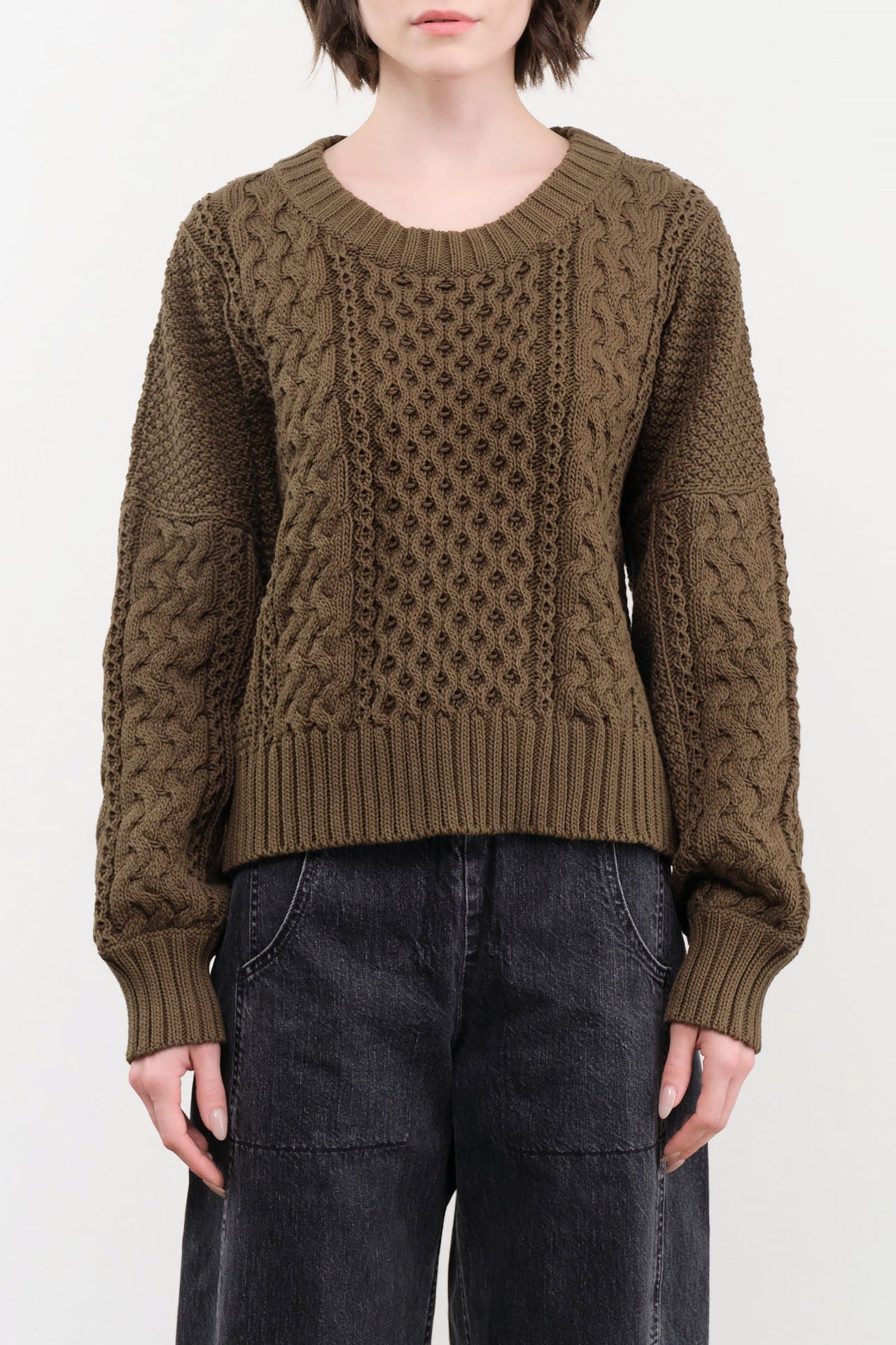 Shaina Mote Apparel Womens Sweaters Fisherman Sweater in Umber