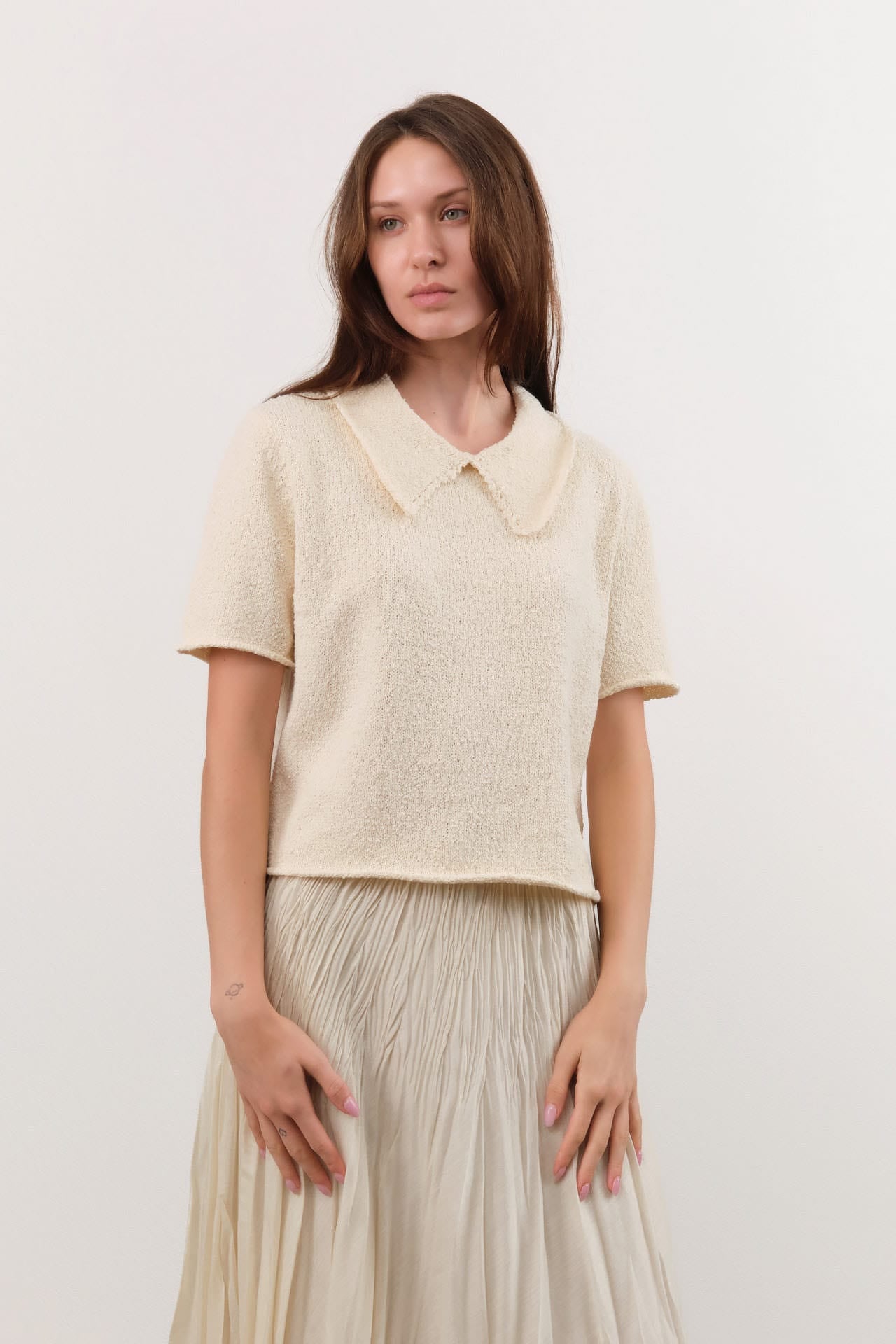 Shaina Mote Apparel Womens Blouses Lace Collar Tee