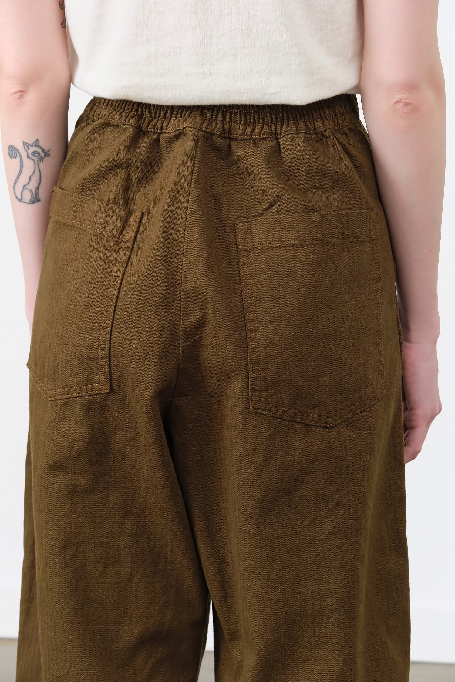 High Waisted Painter Pant in Dark Olive Green by Shaina Mote Designer Brand 