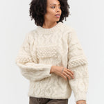 Shaina Mote Patchwork Crewneck in Ivory