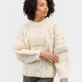 Shaina Mote Patchwork Crewneck in Ivory