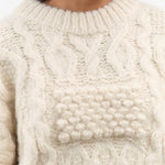 Ivory Patchwork Crewneck by Shaina Mote