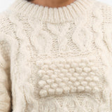 Ivory Patchwork Crewneck by Shaina Mote