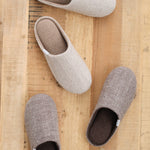 ABE Sangyo Accessories Slippers Shetland Wool Lined House Shoe in Beige