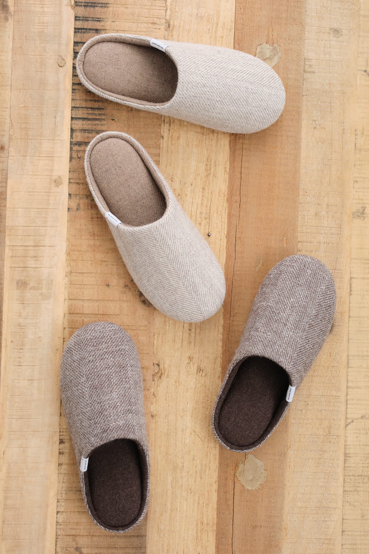 ABE Sangyo Accessories Slippers Shetland Wool Lined House Shoe in Beige