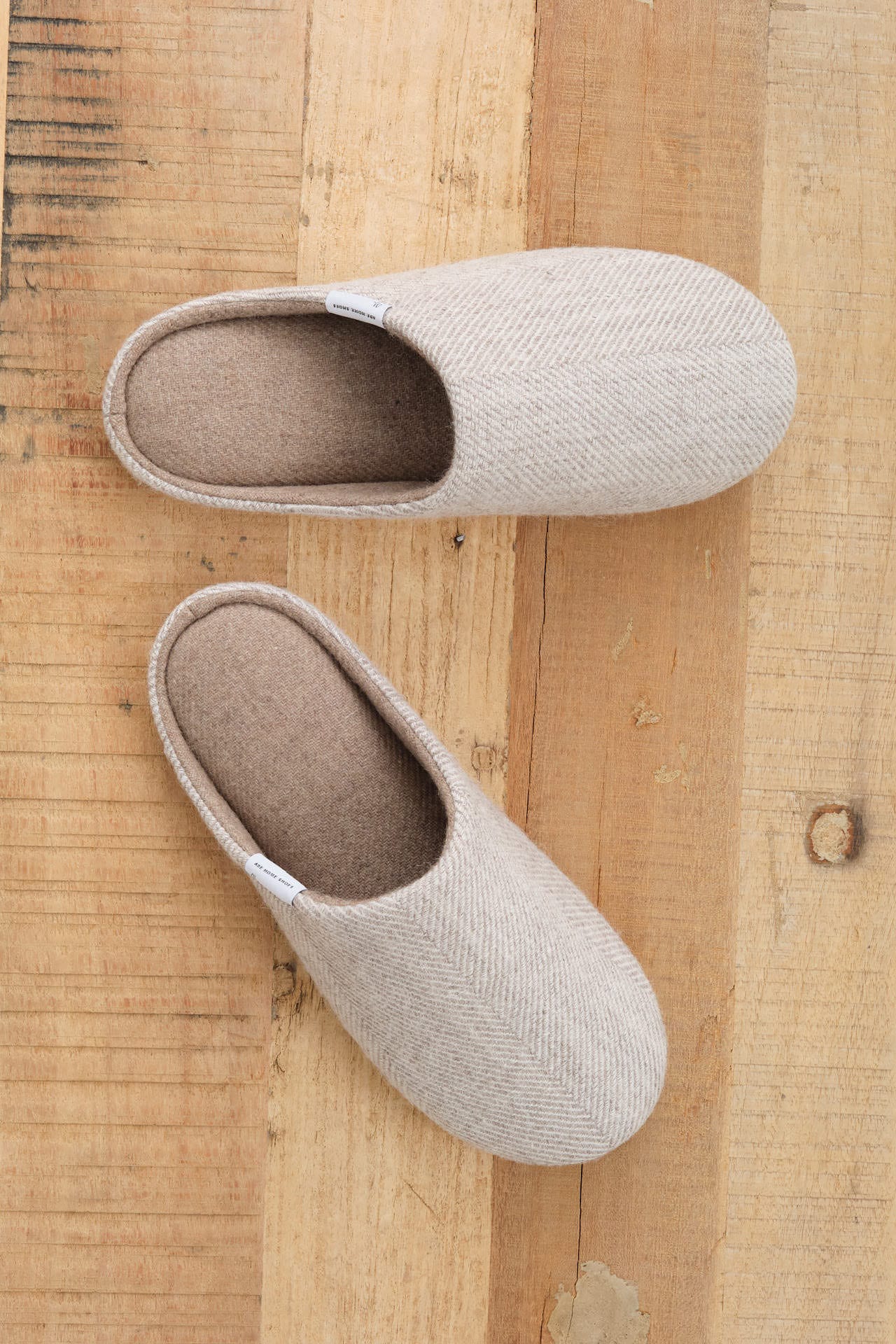 ABE Sangyo Accessories Slippers Shetland Wool Lined House Shoe in Beige
