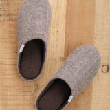 ABE Sangyo Accessories Slippers Shetland Wool Lined House Shoe in Brown