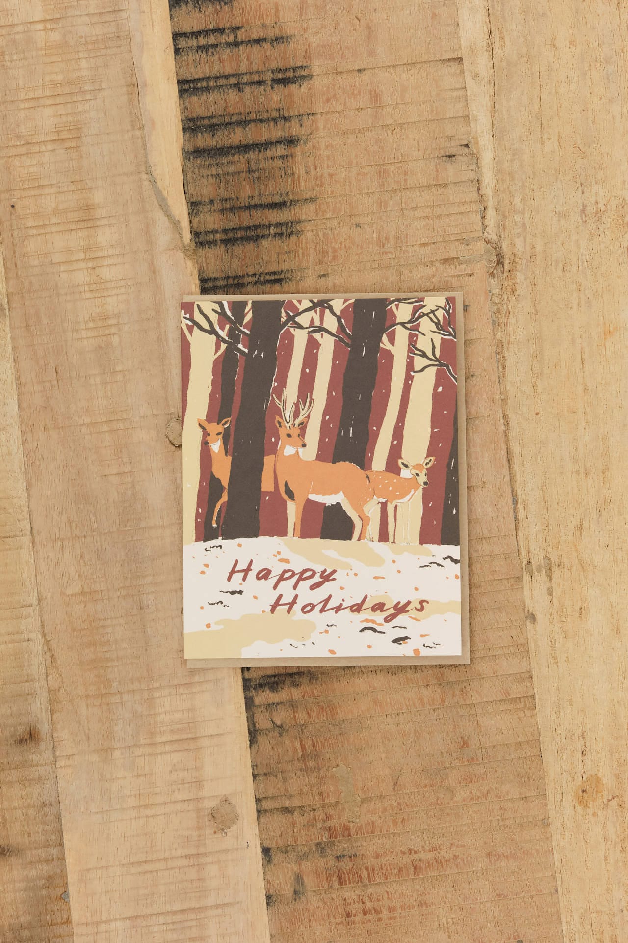 Small Adventure Craft Stationery Deer Happy Holidays Card