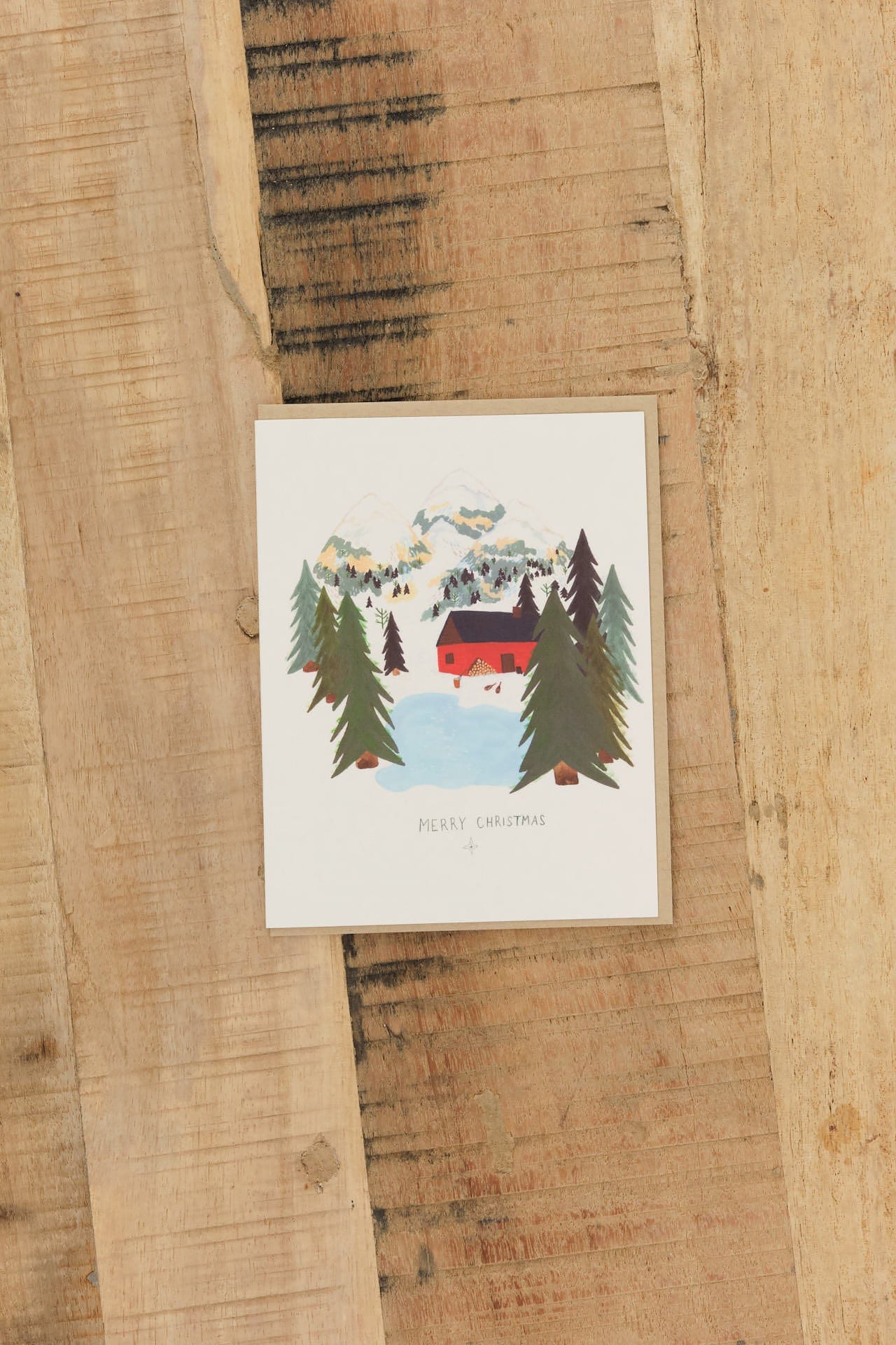 Small Adventure Craft Stationery Mountain Home Christmas Card